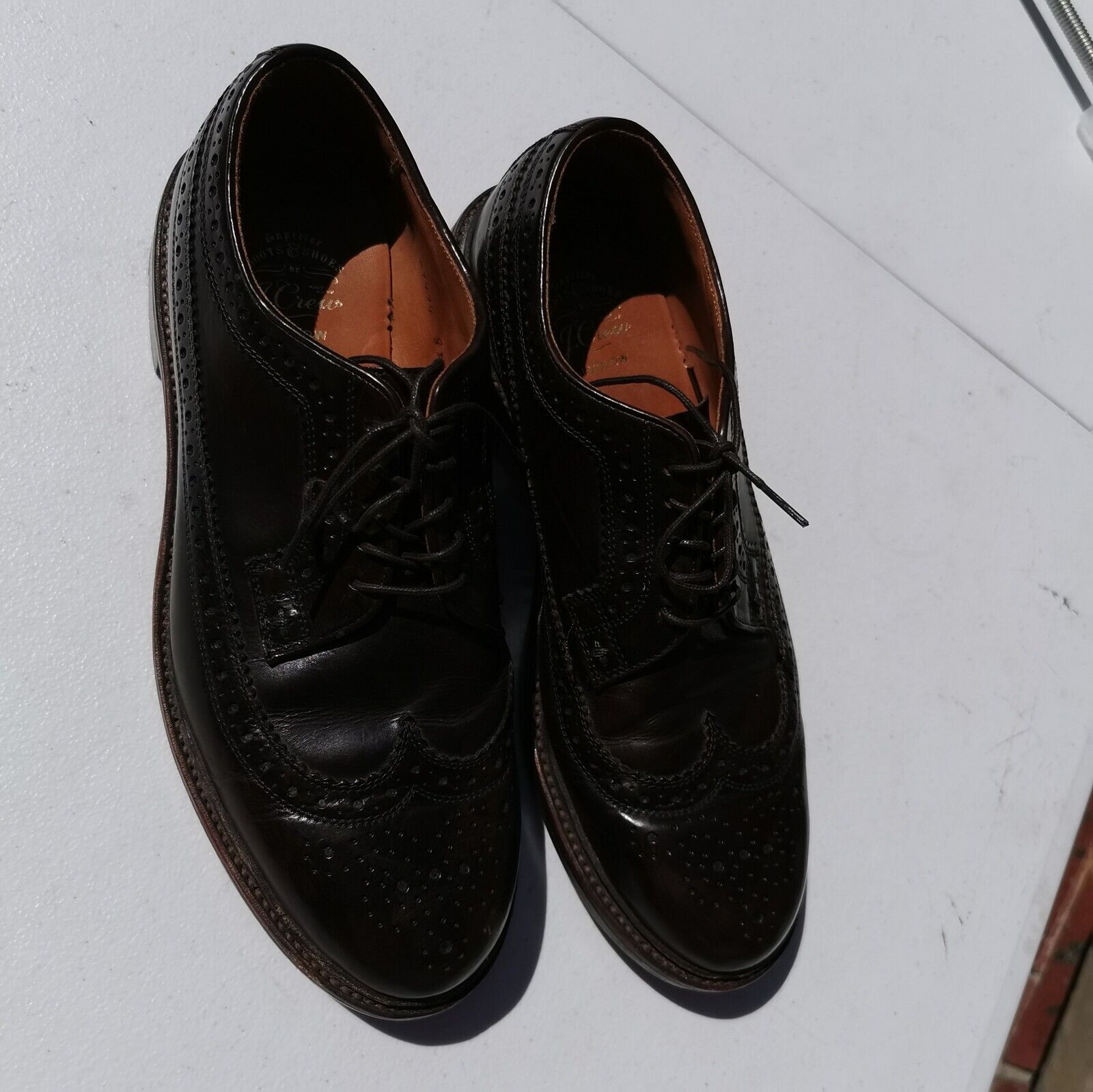 J Crew Sz 8 Or 41 Ludlow Brown Wing Tips All Leat… - image 2