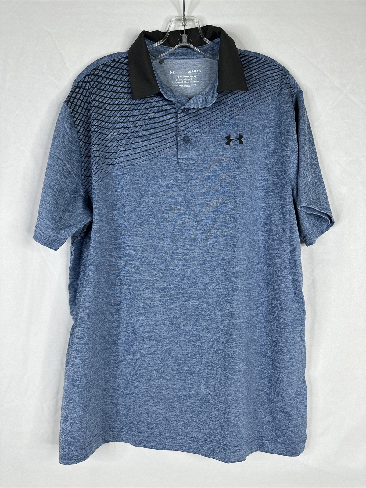 Under Armour The Playoff Golf Polo Shirt Mens Size L Blue