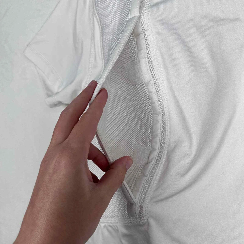 Cabela's Men's Size M White Tactical Concealed Carry Holster Shirt Short Sleeve - Image 2 of 4