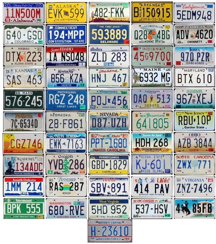 FULL SET 51 USA License Plates All 50 States WASHINGTON DC Good FULL SET 51 USA License Plates All 50 States WASHINGTON DC Good