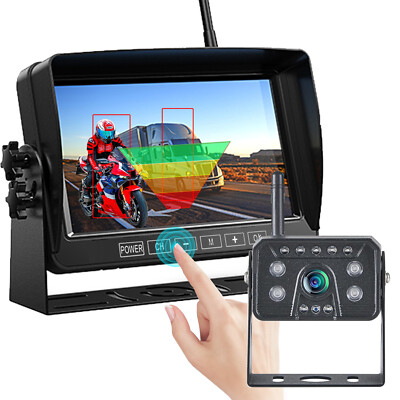 1080P Wireless Backup Camera 7'' Monitor DVR BSD AI Detection For Caravan Truck