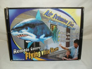 remote control flying white shark