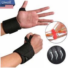 1 Pair Wrist Hand Brace Support Carpal Tunnel Sprain Arthritis Gym Sports US