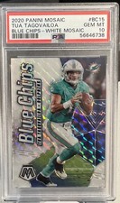 2020 tua tagovailoa blue chips white Mosaic /25 Psa 10