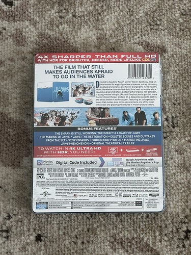 Jaws - 4K Steelbook (New Sealed SOLD OUT OOP HTF Halloweeen Horror BBY) - Picture 2 of 10