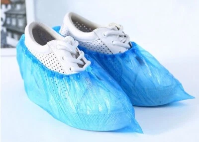 TECHTONGDA Updated 100Pcs Disposable Plastic Shoe Cover PE Shoe Cover Waterproof Shoe Cover