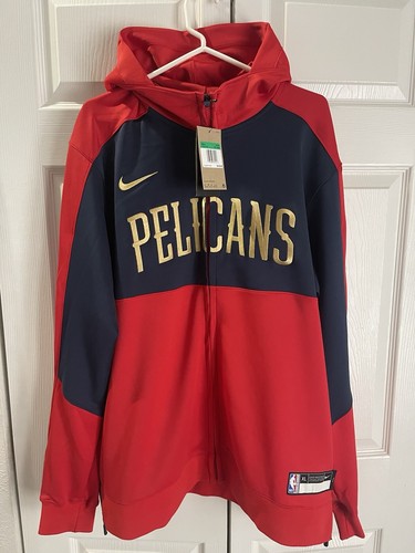 NWT New Orleans Pelicans Nike Red Navy Authentic Full-Zip Hoodie Men XL - Picture 2 of 15