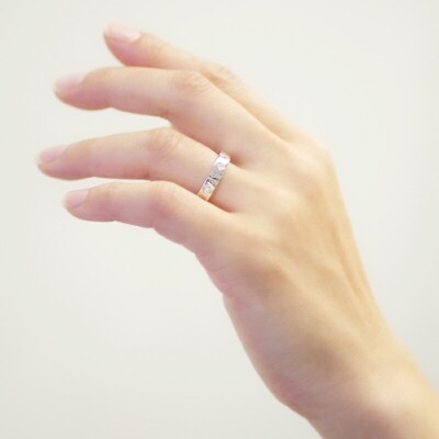 Hello Kitty Simple Silver Ring SV925 Cubic Zirconia in BOX Sanrio