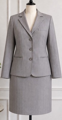Attention Women s Size 16 Skirt Suit Gray Career Office Jacket 2 Piece Set