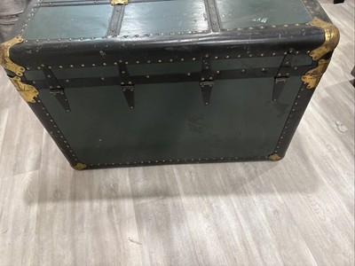 Antique Eagle Lock Company Vintage Steamer Trunk Chest | eBay
