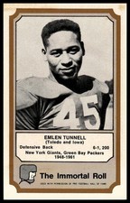 1974 Fleer Football Patches Emlen Tunnell #NNO New York Giants - Poor