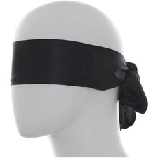 Black Sleeping Mask Eyeshade Long Slim Ribbon Eye Mask Thin Eyepatch Stage Pr...