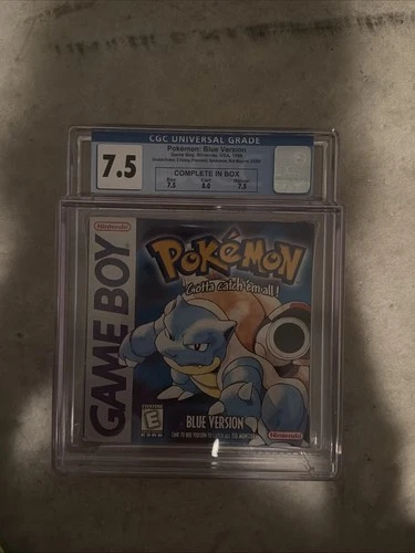 Pokemon Blue Version (Game Boy, 1998) CGC 7.5