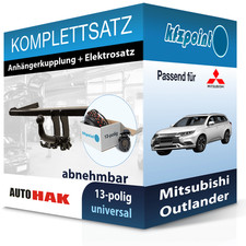 AUTO HAK Anhängekupplung abnehmbar und E-Satz für Mitsubishi Outlander 10-22 neu