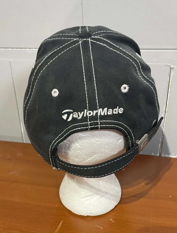 Taylor Made Hat Cap Rare One Size Adjustable Strap Back Tour Preferred Black - Image 4 of 4