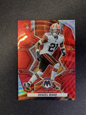 2022 Panini Mosaic Denzel Ward Red Wave Prizm #230 Cleveland Browns #d 2/9