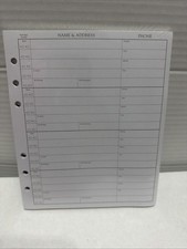 Hallmark ADD9815 Address Book Refill Pages White 1 Pack NEW 6 Ring 22 Pages
