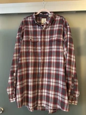 RedHead Men's Red & Black Plaid Cotton Long Sleeve B&T Button-Down Shirt Sz 2XLT