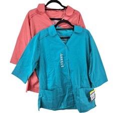 NWT WonderWink Wonderwork Women s Smock Lot women s large salmon and teal blue