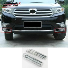 For Toyota Highlander Chrome Front Fog Light Lamp Cover Accessories 2011-2013