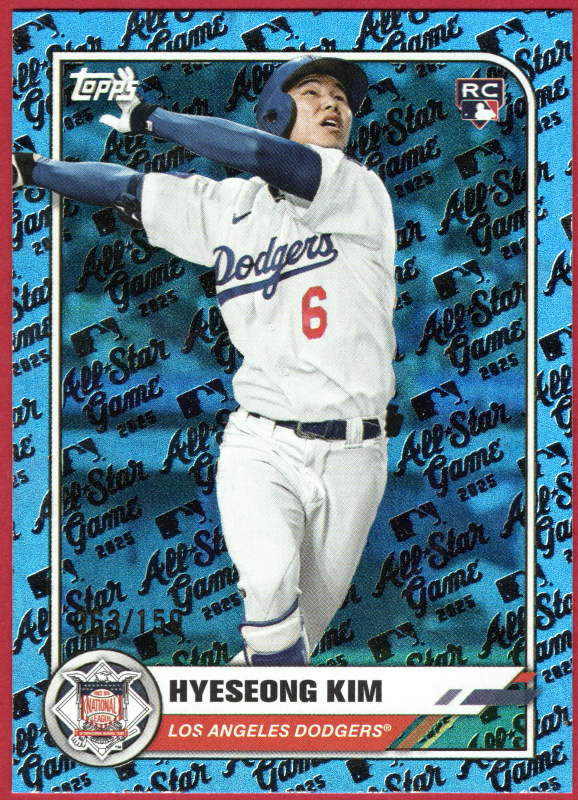 Hyeseong Kim 2025 Topps ASG #67 Dodger Blue Foil 63 of 150 LOOK! PERFECT CONDISH