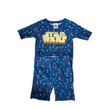 HANNA ANDERSSON Star Wars Glowing Blue Short John Pajama Set Size 10 140 Kid