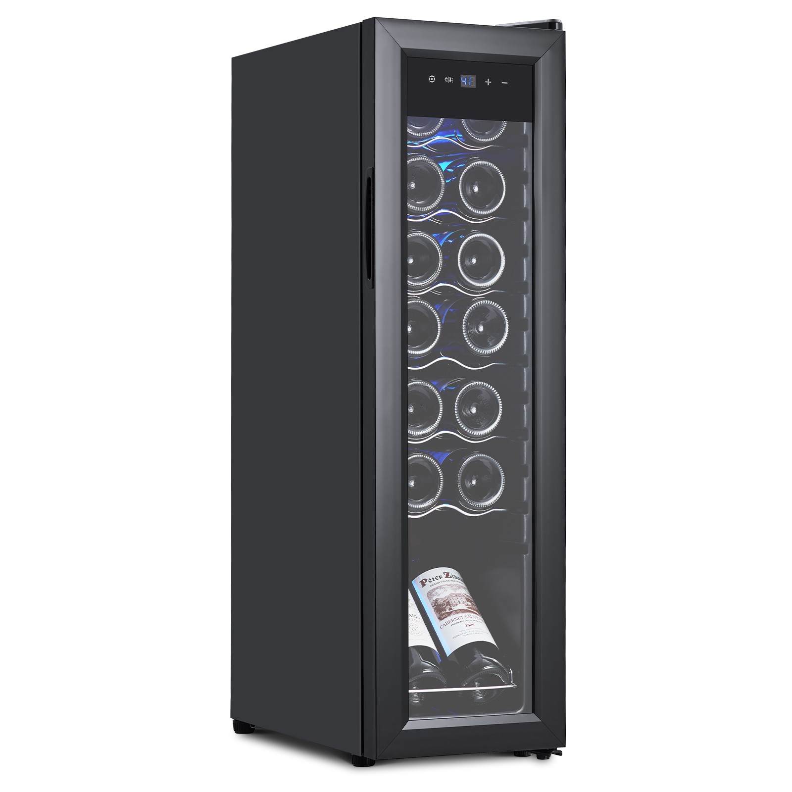 Wine Fridge 14-bottle Wine Cooler Refrigerator Stainless Steel Cabinet 41°F-64°F