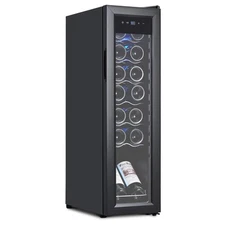 Wine Fridge 14-bottle Wine Cooler Refrigerator Stainless Steel Cabinet 41°F-64°F