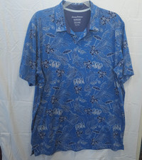 Tommy Bahama Men's Polo golf Hawaiian Beach Shirt 2XLT Blue Floral