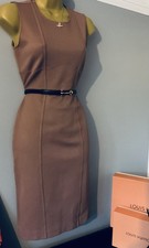 Pristine Gucci Vintage Knit Sheath Dress/Black leather Horsebit belt Sm RRP£1435