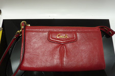 COACH VINTAGE Wristlet Red Leather Wallet AS-IS