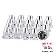 20PCS 33mm x 2-7/8" Screw-On Spike Lug Nut Covers Chrome ABS Plastic