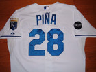 KANSAS CITY ROYALS MANNY PINA 2011 GAME USED WORN ROOKIE JERSEY SPLITTORFF PATCH — photo 2