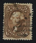 CKStamps: US Stamps Collection Scott#76 5c Jefferson Used Tiny Thin