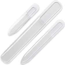 3-Piece Czech Glass Nail File Set - Handmade, Tempered Glass Files -Double-Sided