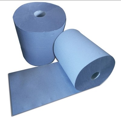 2x Rollen 3-lagig 38 cm breit Putztuch Papier-Rolle blau Putzpapier 1000 Blatt
