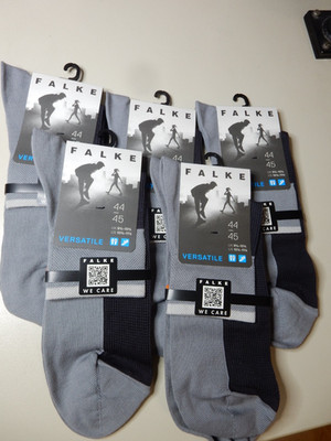 5 Paar !! FALKE Unisex Versatile Kurzstrümpfe Baumwolle Größe 44-45  Socken grau