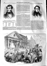 Original Old Antique Print 1846 Lacey Evans Captain Rous Westminster Election