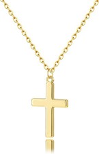 Christian Gift Stocking Stuffers Cross Necklace for women-Dainty 14k Gold
