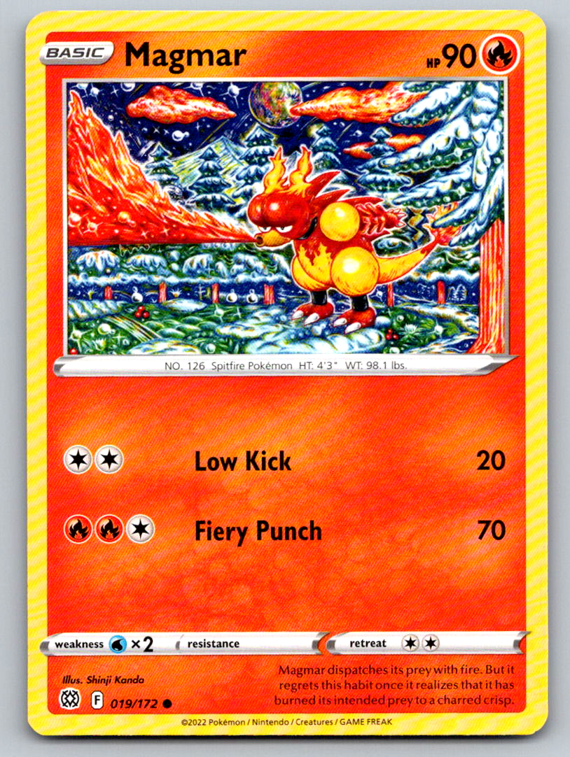 Magmar 019/172 Common SWSH09: Brilliant Stars Pokemon Lightly Played
