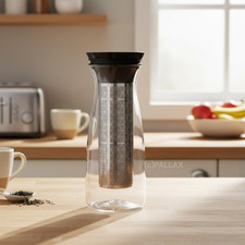 TUPPERWARE C212 CLEAR COLLECTION CARAFFA 1,3 L NERO CAFFÈ TÈ ACQUA