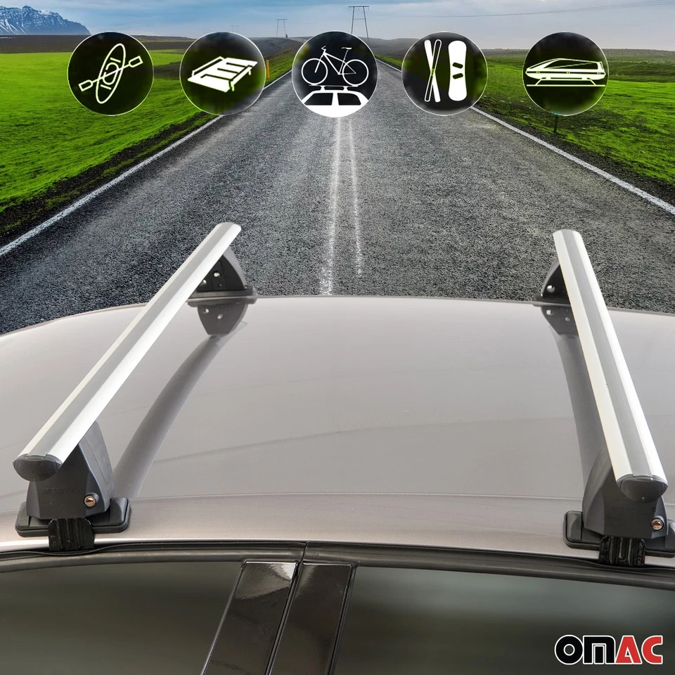 Top Roof Racks Cross Bars fits Nissan Altima 2019-2025 2Pcs Gray Aluminium - Image 3 of 4