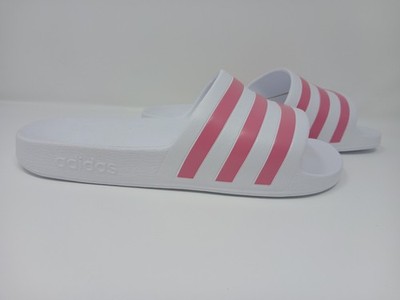 Adidas Adilette Aqua Women's Size US 10 White and Pink Slide