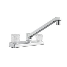 Kitchen Faucet with Acrylic Handles Chrome Finish Nonmetallic Body