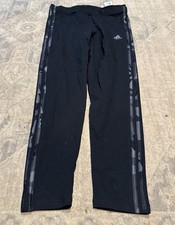 Adidas Womens Camo 3 Stripes Tights Black Sz Large New