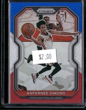 2023-24 Panini Prizm #106 Anfernee Simons Prizms Red White and Blue