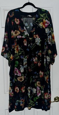 Johnny Was Ombre Garden Easy Swim Cover-Up Dress Boho Sz XL