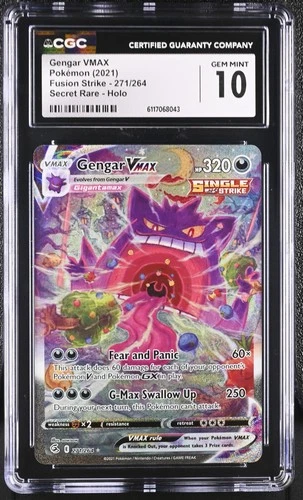 Gengar Vmax 271/264 Secret Rare Holo Fusion Strike Pokemon CGC 10 Gem Mint *043