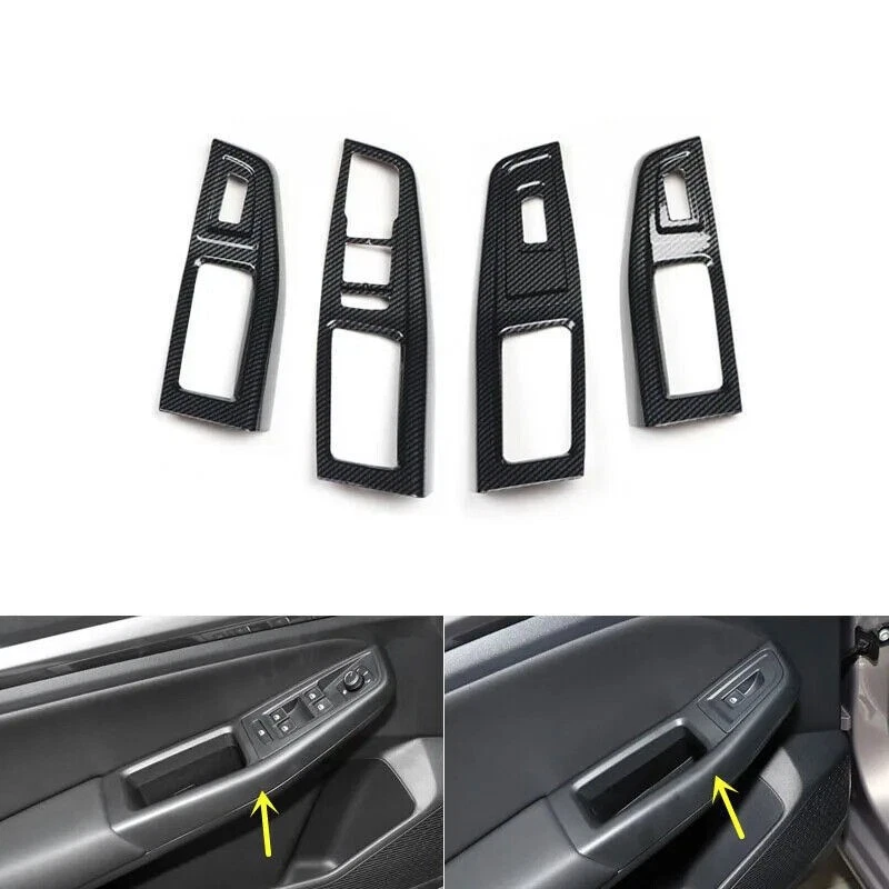 Embellecedores de puerta de engranaje interior de fibra de carbono ABS para VW Volkswagen Bora 2019-2021  Foto 4 de 4