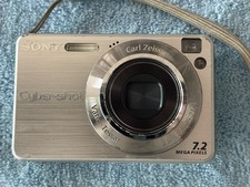 Sony Cyber-shot DSC-W120 7.2MP Silver Camera Carl Zeiss 4x Zoom 2GB PRO Duo